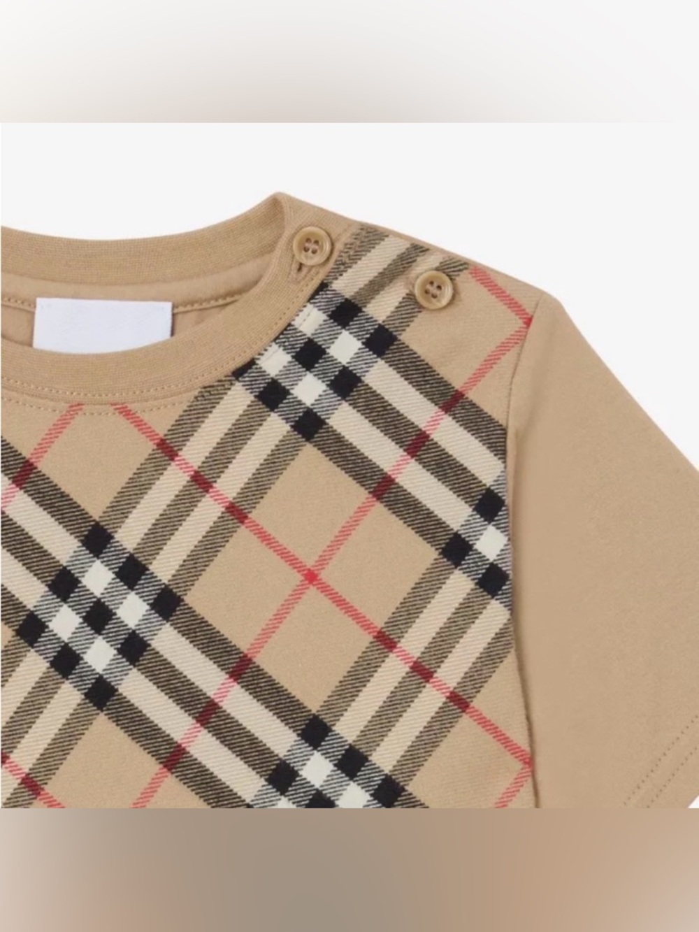 NWT [Burberry] Eli Vintage Check Plaid Cotton Short-Sleeved Shirt Toddler Sz 6M - Picture 3 of 14